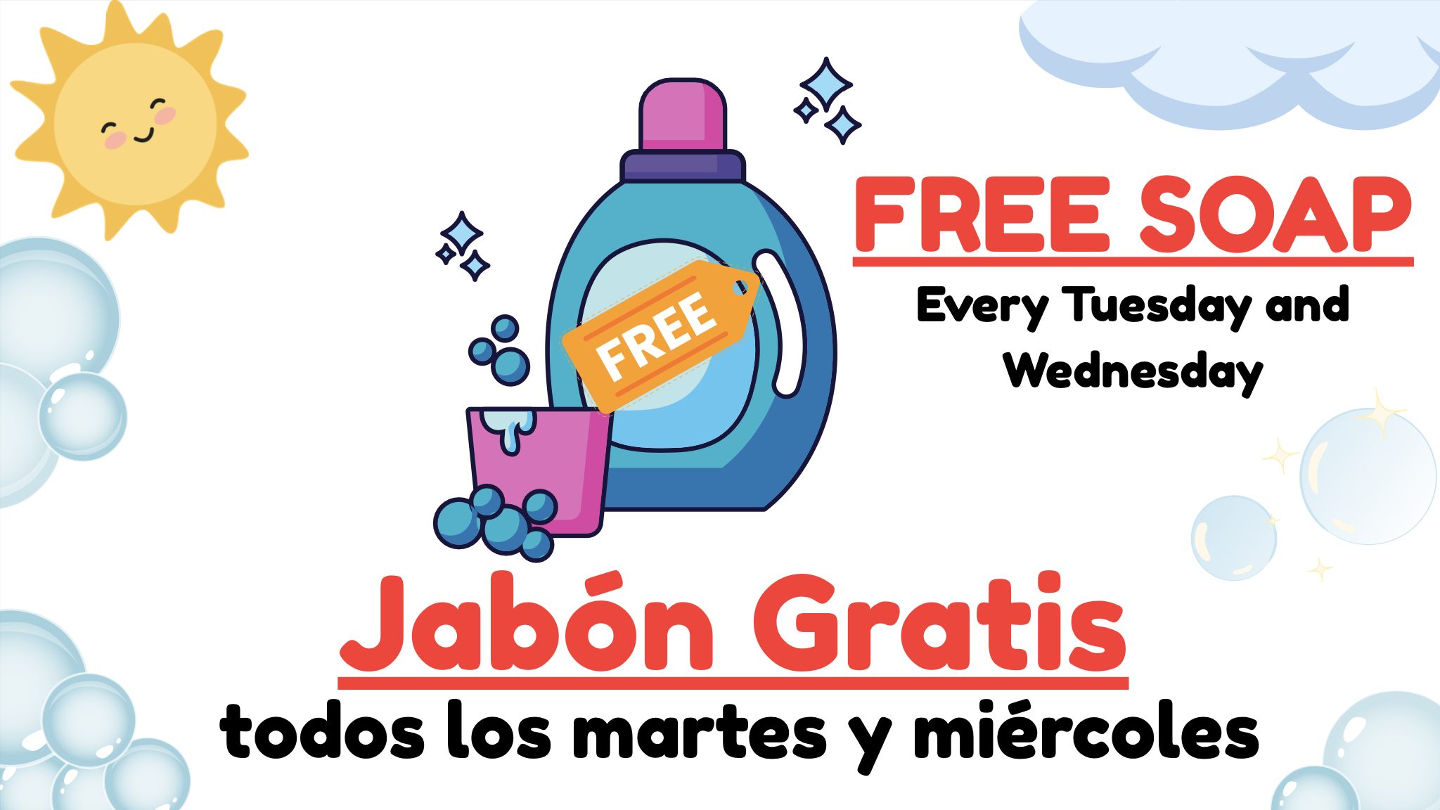 Promoci&oacute;n de jab&oacute;n gratis los martes y mi&eacute;rcoles